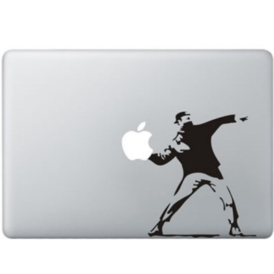 Banksy Throwing Flowers MacBook Sticker